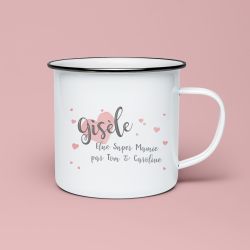 Tasse émaillée personnalisable Super Mamie