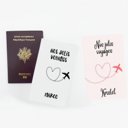 Duo de protèges passeports personnalisables | Avion