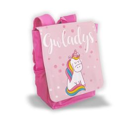 Sac à dos pour enfant personnalisé avec prénom modèle Licorne Rose