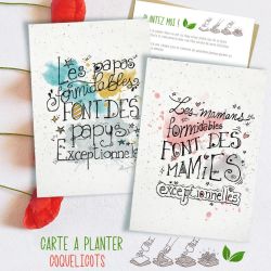 Carte à planter avec graines Maman et Papa formidables