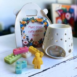 Box personnalisable brûleur de parfum + fondants Légos