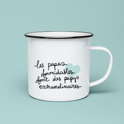 Tasse émaillée Les papas formidables font des papys extraordinaires