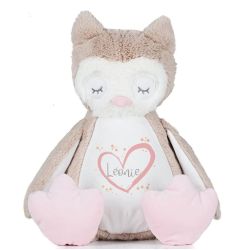 Peluche Chouette personnalisée imprimée Coeur