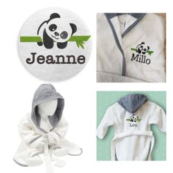 Peignoir enfant brodé Panda