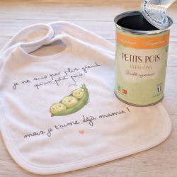Boîte Surprise Petit Pois – Annonce Grossesse Personnalisée avec Bavoir