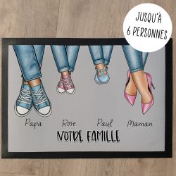 Tapis de porte personnalisé famille escarpins