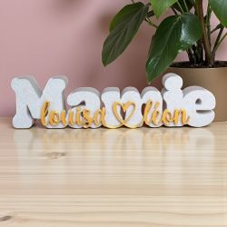 Sculpture déco Mamie personnalisée avec prénoms