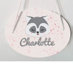 Plaque de porte chambre d'enfant personnalisable - modèle Charlotte