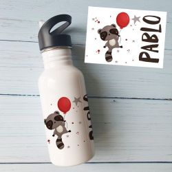 Gourde ou bouteille personnalisée pour enfant Raton laveur