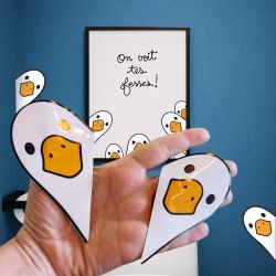 Lot de 2 stickers muraux Oies "on voit tes fesses"