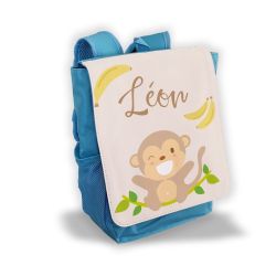 Sac à dos pour enfant personnalisé avec prénom modèle Singe