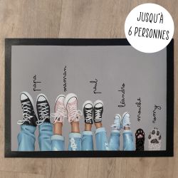 Tapis de porte personnalisé famille Jambes