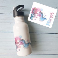 Gourde ou bouteille personnalisée pour enfant Hippocampe