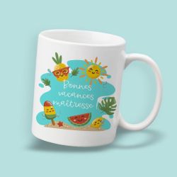 Mug personnalisable Bonne vacances maîtresse / maître / nounou / astem / AVS...