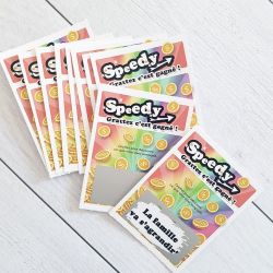 Lot de 10 tickets de jeu à gratter Speedy "La famille va s'agrandir"|annonce grossesse