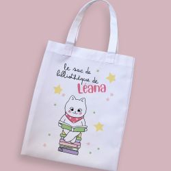 Tote bag sac de bibliothèque Chat