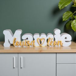 Sculpture déco Mamie personnalisée avec prénoms