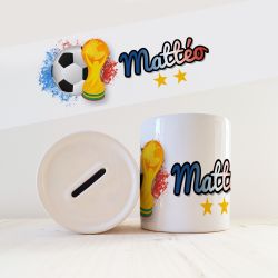 Tirelire personnalisée avec prénom modèle Foot