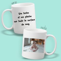 Mug recto verso personnalisé avec photos et textes