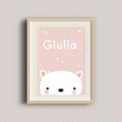 Affiche chat personnalisée pour chambre d’enfant avec prénom