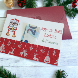 Carte de Noël avec fente pour billet