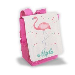 Sac à dos pour enfant personnalisé avec prénom modèle Flamand rose