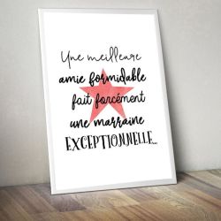 Affiche à encadrer pour marraine exceptionnelle