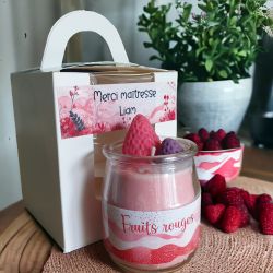 Bougie yahourt Fruits rouges Oursons avec box personnalisable