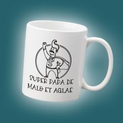 Mug personnalisable recto Super papa