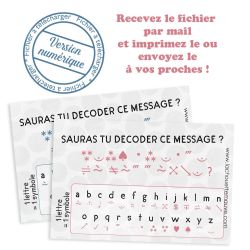 ***A IMPRIMER*** Duo de cartes demande parrain / marraine "Sauras tu décoder ce message ?"