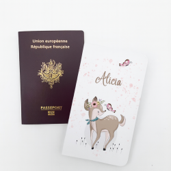 Protège passeport personnalisable Daim