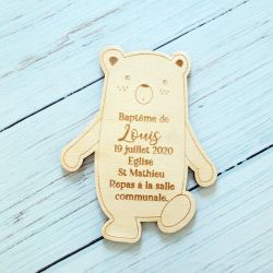 Faire-part en bois mini ours