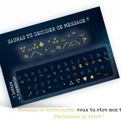 Carte personnalisable "Sauras tu décoder ce message ?" Nuit