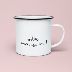 Tasse émaillée personnalisable avec votre texte