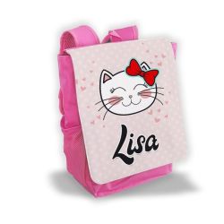 Sac à dos pour enfant personnalisé avec prénom modèle Chat kitty