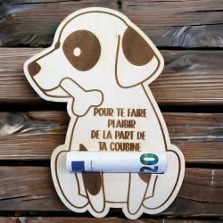 Chien porte billet  personnalisé