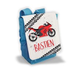 Sac à dos pour enfant personnalisé avec prénom modèle Moto