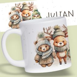 Mug résistant pour enfant animaux hiver personnalisé