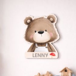 Décoration murale enfant ours en bois – déco chambre bébé à accrocher