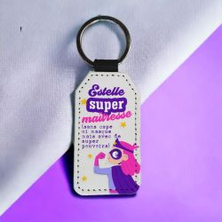 Porte clés simili cuir personnalisable - Super maîtresse/ atsem / AVS - comic BD