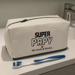 Grande trousse toilette noire personnalisable