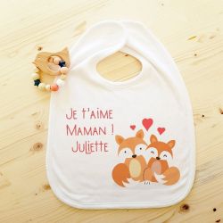 Bavoir personnalisable Je t'aime maman !