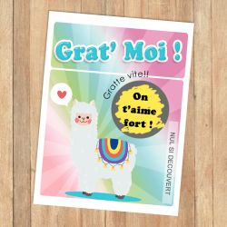 Ticket à gratter "On t'aime fort" pour futur grand frère ou grande sœur !