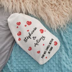 Bouillotte des amoureux personnalisable- Cadeau original pour son amoureux(se) ! Coeur