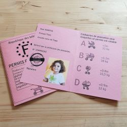 Permis Poussette personnalisé pour futur(e) grand frère/soeur/papa...