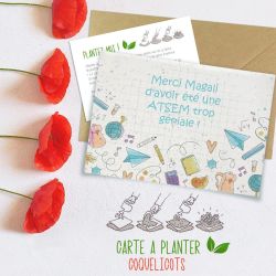 Carte à planter avec graines personnalisée avec votre texte Ecole