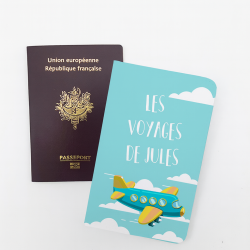 Protège passeport personnalisable Avion ciel