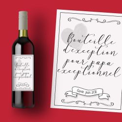 Etiquette bouteille vin pour papa exceptionnel