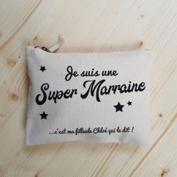 Pochette coton personnalisable pour super marraine