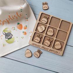 Jeu Tic Tac Toe / morpion personnalisé en bois |Idée cadeau enfant